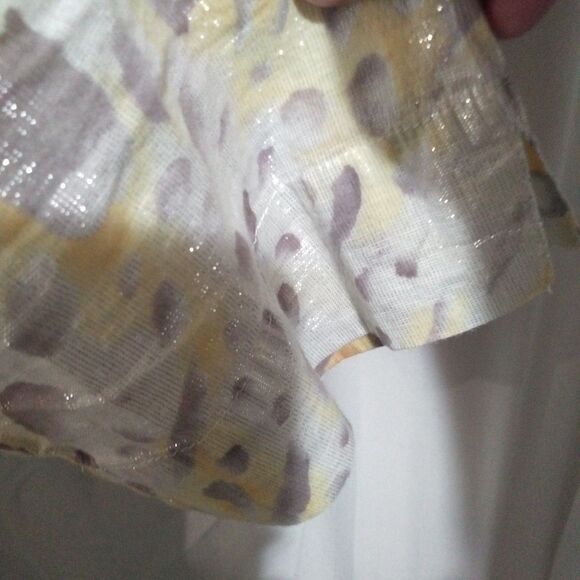 Alfred Dunner Gauze Cotton Metallic Bottondown Shirt Blouse Top 16 W. 3/4 Sleeve - Picture 5 of 10